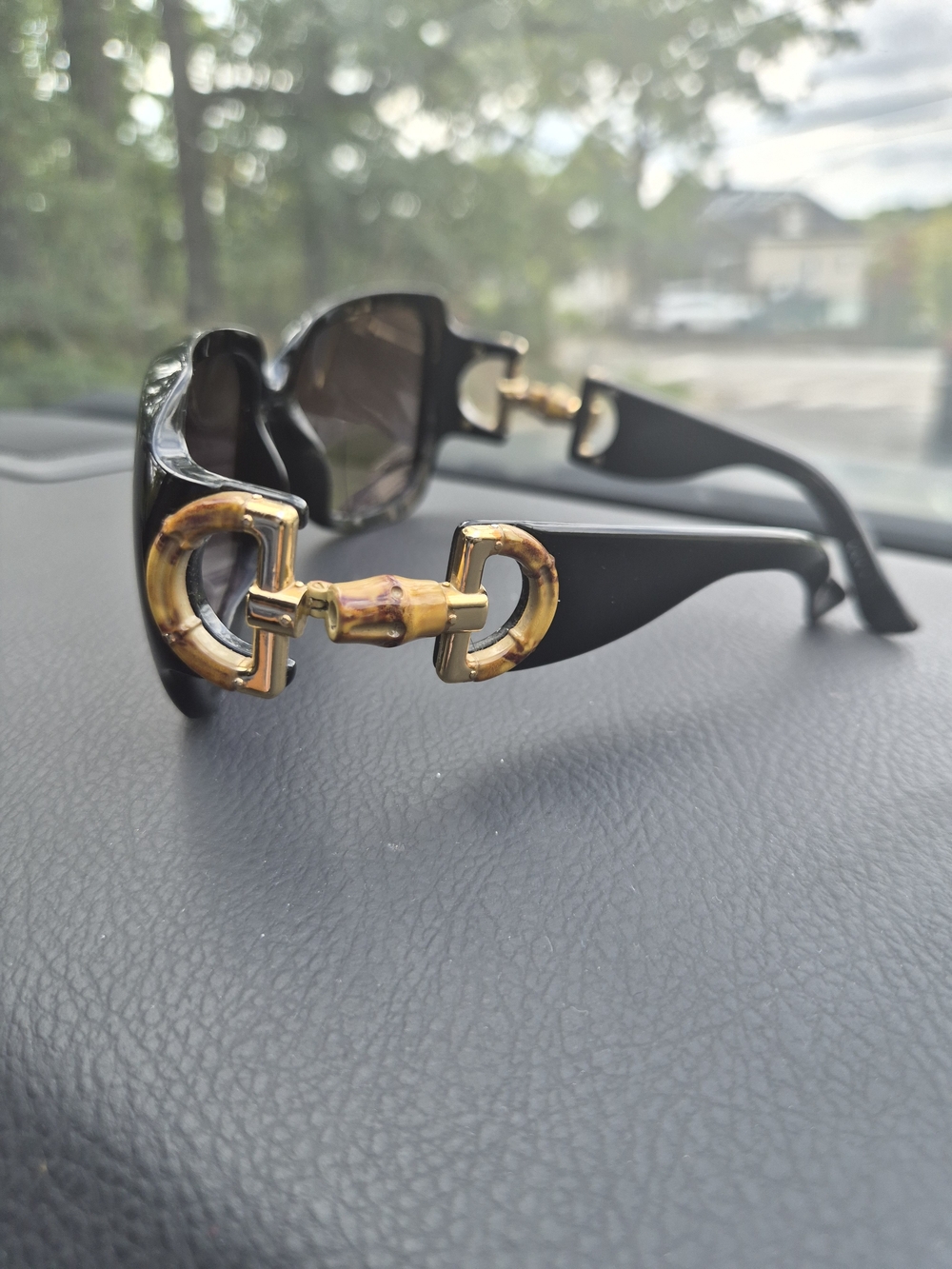Gucci Black Sunglasses with Gold Bamboo Horsebit